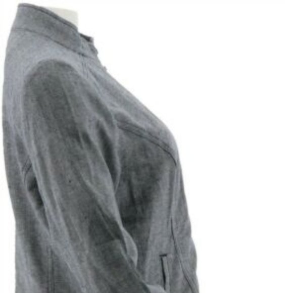 NWT LIZ CLAIBORNE NY HERRINGBONE NAVY ZIP JACKET 8 - Picture 6 of 11